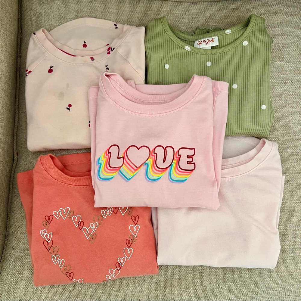 Cat & Jack BUNDLE - 5 Long-Sleeved Shirts - 3T